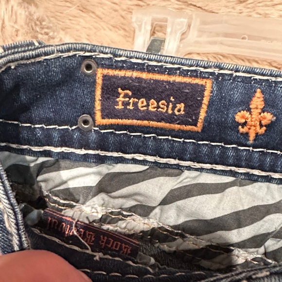 Rock Revival bootcut “freesia” Blue Denim Jeans bling butt size 26 - Picture 4 of 6